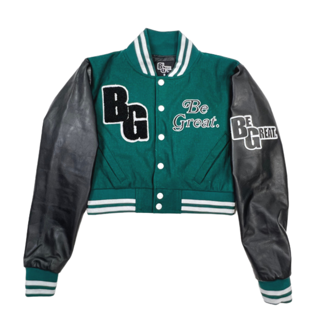 Green Be Great Cropped Letterman