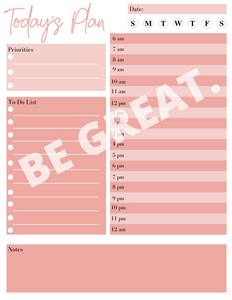 Pink Daily Planner